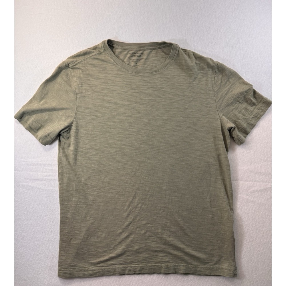 Banana Republic Vintage Tee Mens Medium Organic Cotton Olive Green Casual EUC